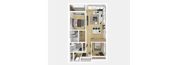 2 Bedroom 2 Bathroom G, H Floor Plan [1,325 - 1,327 SqFt]